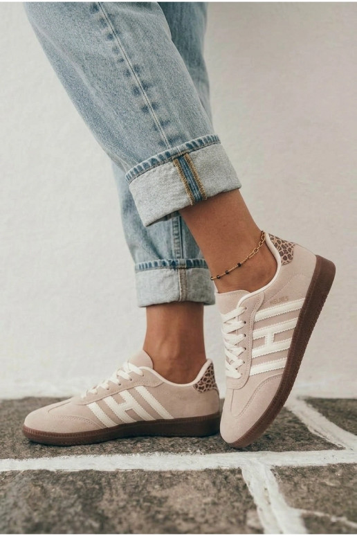 Herren sandfarbene Sneakers mit Riemen Chrissy