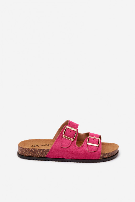 Damen rosa Slipper mit Schnallen Brigid