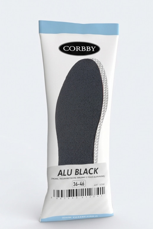 Corbby ALU BLACK Dreischichtige Einlegesohlen mit Aluminiumfolie