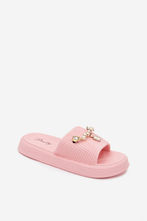 Damen rosa leichte Slipper mit Ornamenten Rosehip