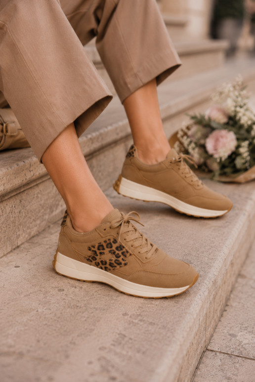 Damen-Sneaker LOTTO 2401931U CALENTO in Braun mit Leopardenmuster
