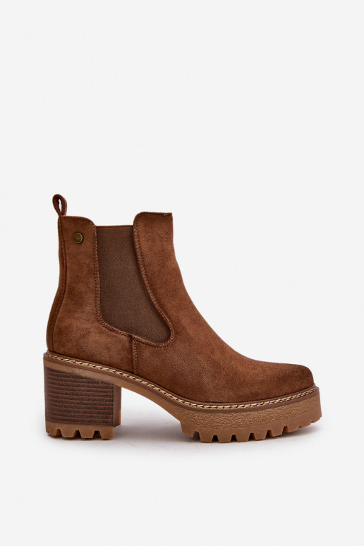 Damen isolierte Stiefeletten aus Kunstsuede in brauner Farbe Irissinae