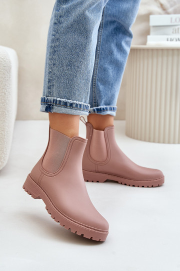 Damen Gummistiefel mit elastischen Einsätzen in Rosa Ciariel 2