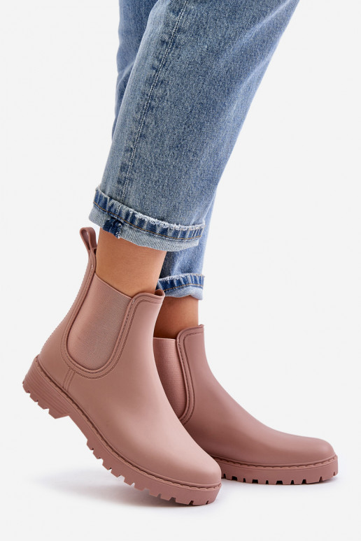 Damen Gummistiefel mit elastischen Einsätzen in Rosa Ciariel