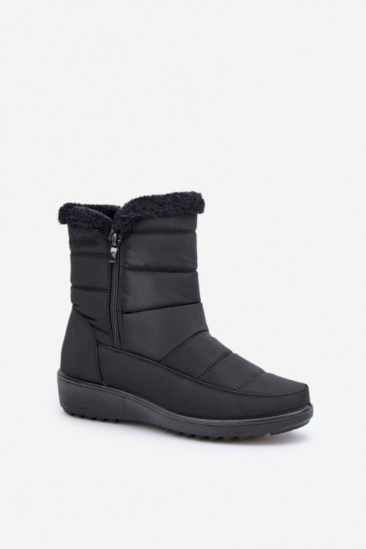Damen Schneestiefel mit Fell in Schwarz Fiorittia