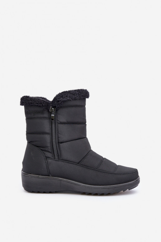 Damen Schneestiefel mit Fell in Schwarz Fiorittia