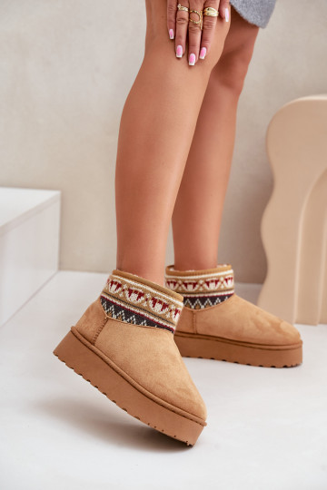 Braune Schneestiefel mit Mustern und Plattform Avatharia 2