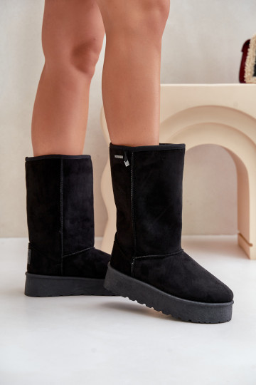 Schwarze hohe Schneestiefel mit Plattform Big Star OO274895 2