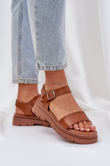 Braune Damen Sandalen mit Plattform Evaretha 2