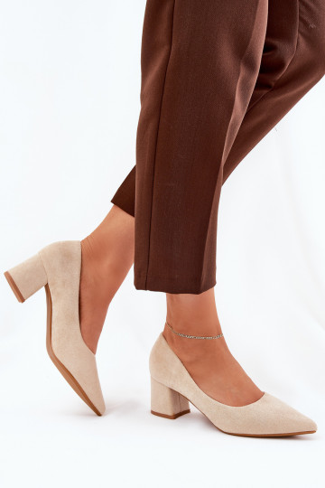 Damen-Schuhe mit spitzen Zehen und Absätzen in sand Merinette 2