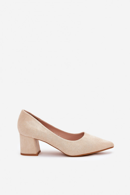 Damen-Schuhe mit spitzen Zehen und Absätzen in sand Merinette