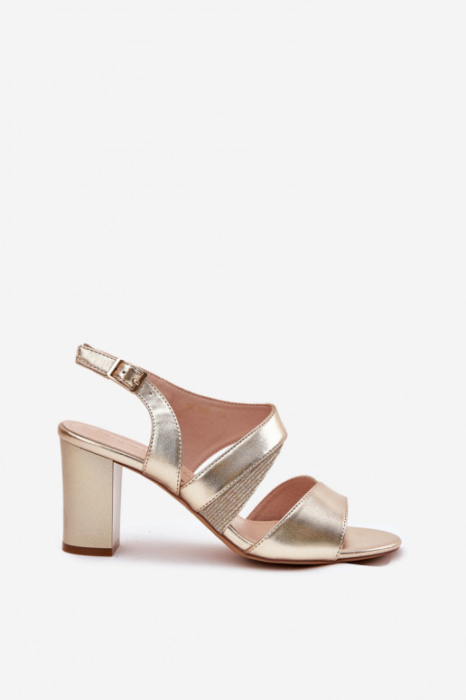 Damen Sandalen mit hohen Absätzen in Gold Sergio Leone SK866