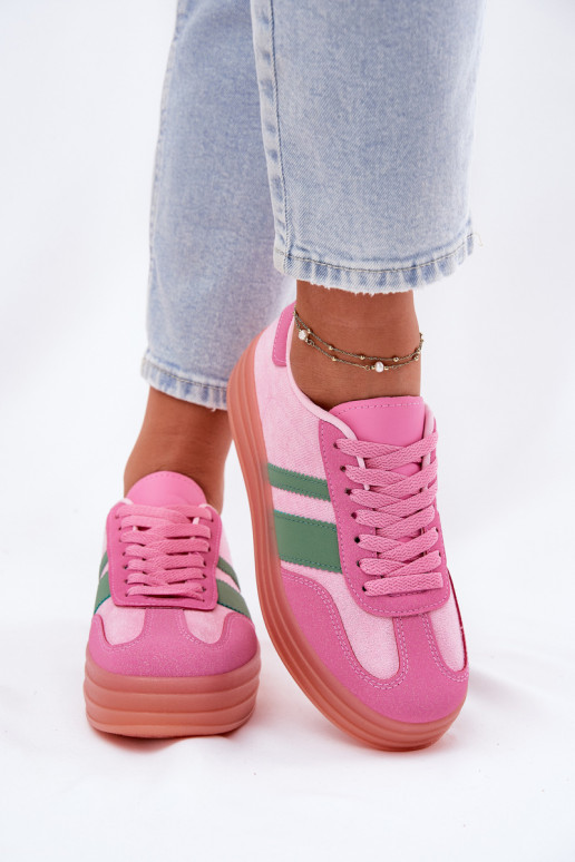 niedrige Sneakers mit Plattform in Rosa Ovivene