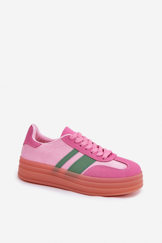niedrige Sneakers mit Plattform in Rosa Ovivene