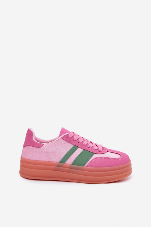 niedrige Sneakers mit Plattform in Rosa Ovivene