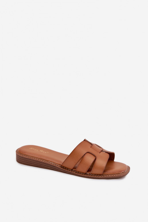 Damen-Slipper aus Kunstleder in braun Lisanoria