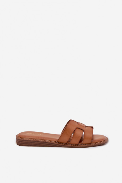 Damen-Slipper aus Kunstleder in braun Lisanoria