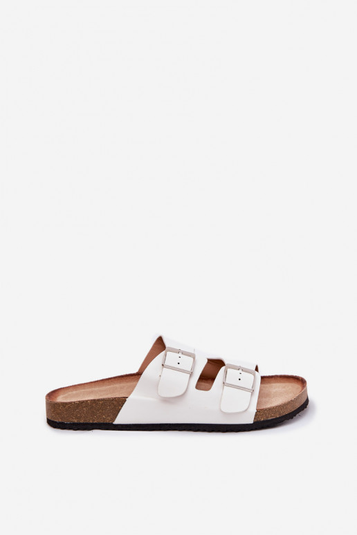 Damen-Platformsandalen mit Schnallen in weiß Evisolla