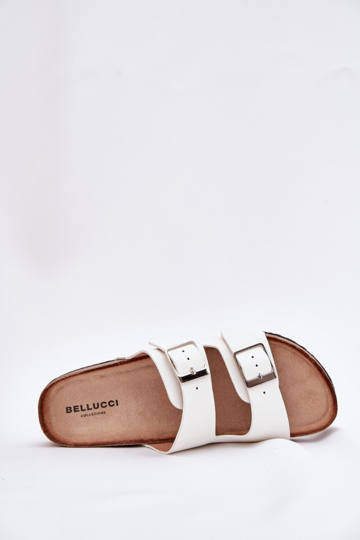 Damen-Platformsandalen mit Schnallen in weiß Evisolla