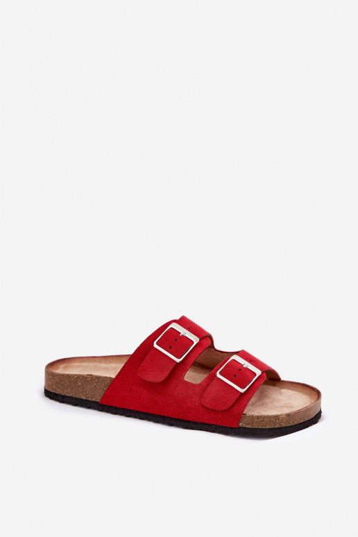 Damen-Platformsandalen mit Schnallen in rot Evisolla