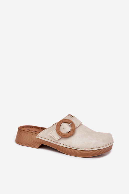 Damen-Clogs mit Schnallen in Sandfarbe Inblu TF000001