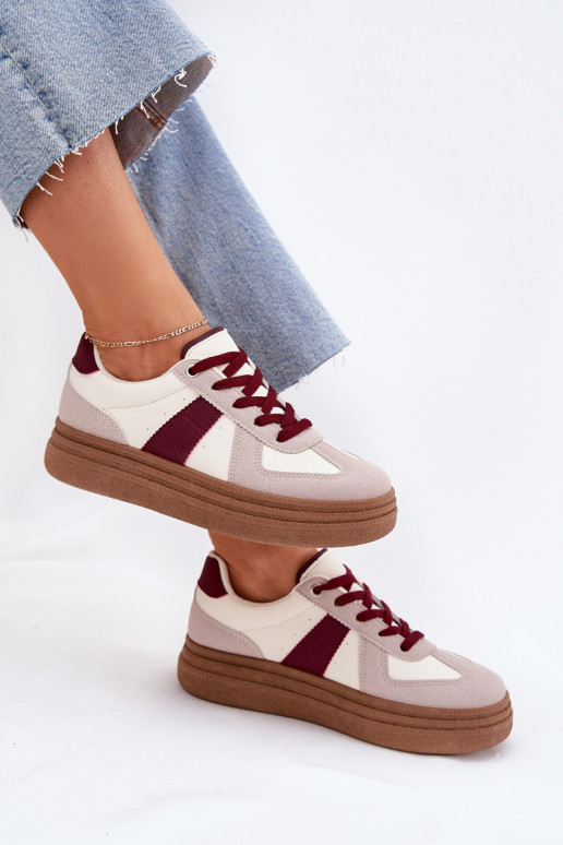 Damen-Sneaker mit Plattform in Bordeaux Dovina