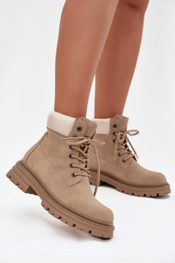 Damen-Schuhe mit Schnürsenkeln in Sandfarbe Norena 2