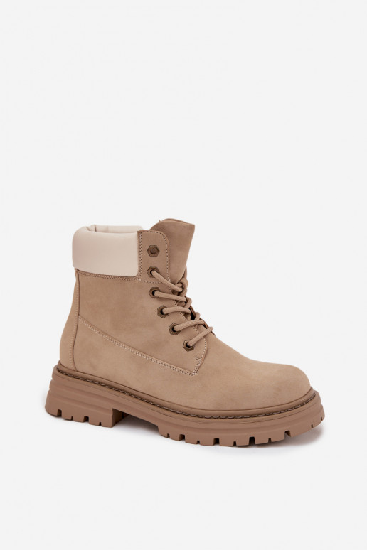 Damen-Schuhe mit Schnürsenkeln in Sandfarbe Norena