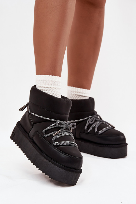 Schwarze Schneestiefel mit Plattform D.Franklin DFSH371015