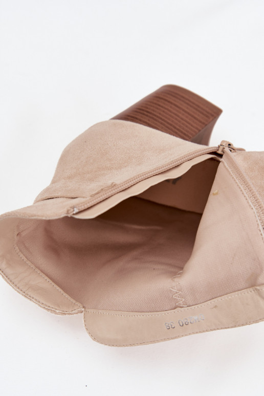 Elfenbeinfarbene Damen-Stiefeletten mit Fransen Rosabella
