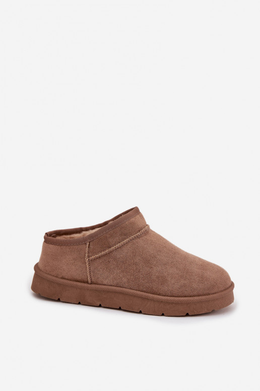 Braune Damen-Schneestiefel mit Innenisolierung aus Fell Serenne