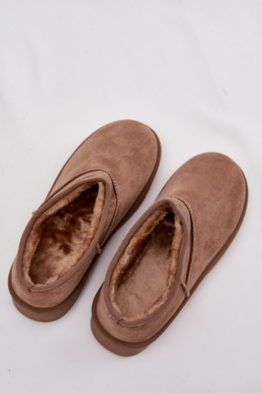 Braune Damen-Schneestiefel mit Innenisolierung aus Fell Serenne