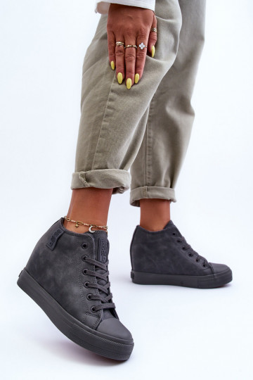 Freizeitschuhe aus Kunstleder mit Plattform in Grau Big Star MM274005 2