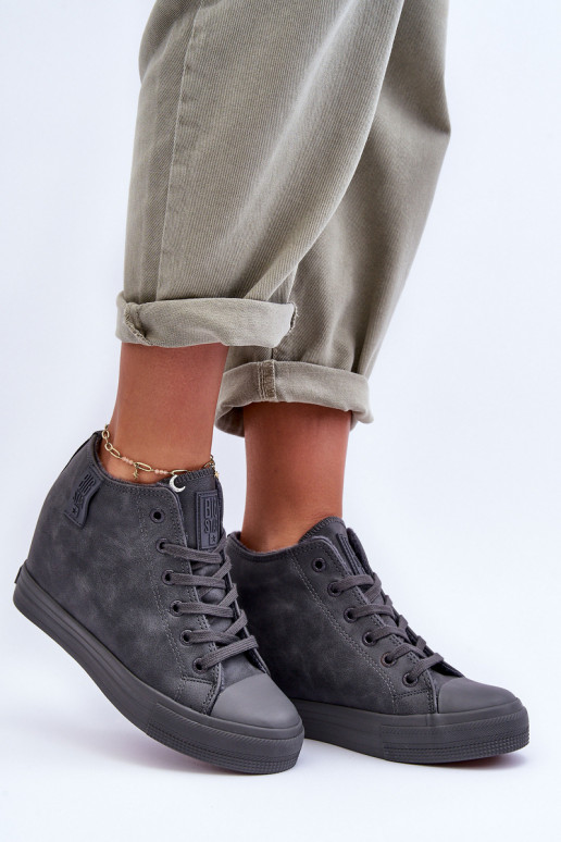 Freizeitschuhe aus Kunstleder mit Plattform in Grau Big Star MM274005