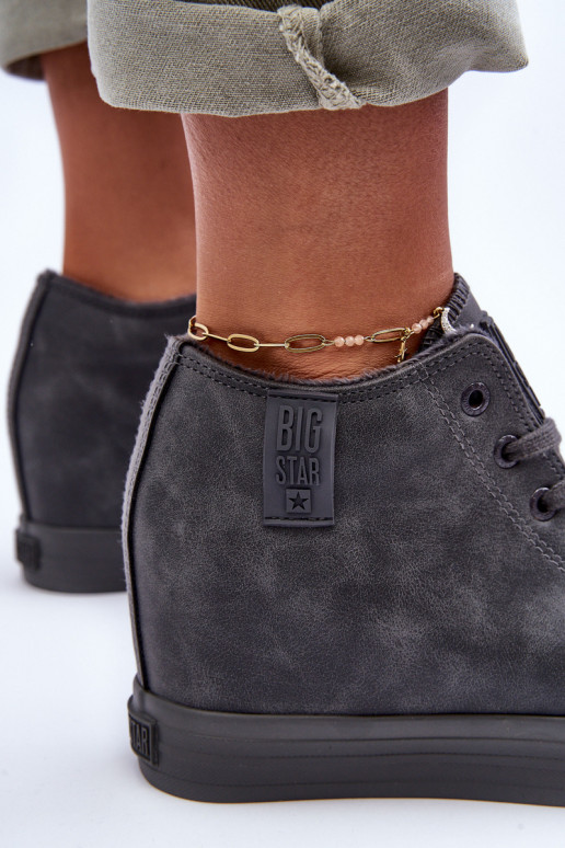 Freizeitschuhe aus Kunstleder mit Plattform in Grau Big Star MM274005