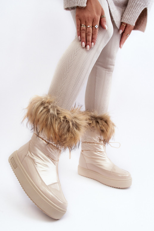 Damen Schneestiefel mit Fell in Sand Big Star MM274380