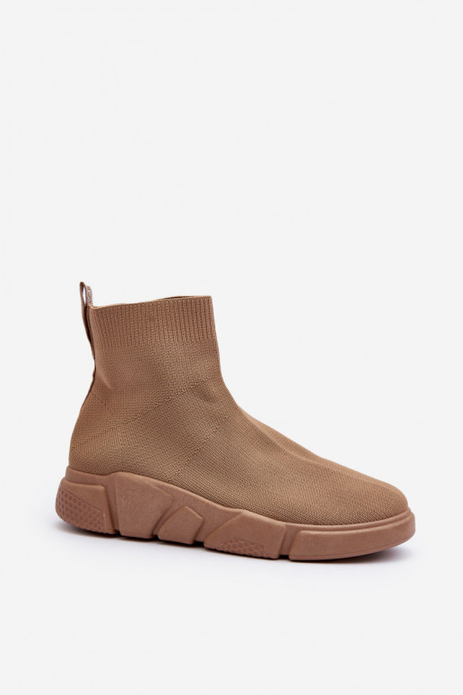 Damen Sportschuhe mit Sockenartigem Schaft in Sand Zirila