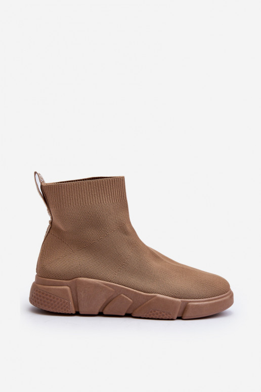 Damen Sportschuhe mit Sockenartigem Schaft in Sand Zirila
