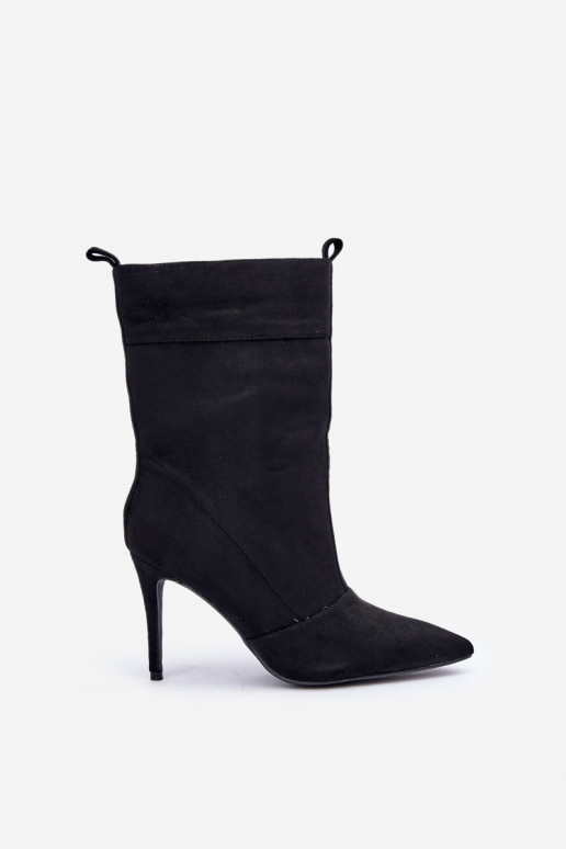 Stiefeletten mit dünnen Absätzen in Schwarz Ellinore