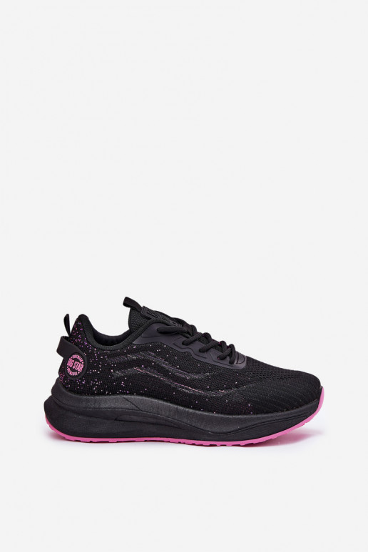 Schwarze Damenschuhe mit Plattform Big Star RR274523 HI-POLY SYSTEM