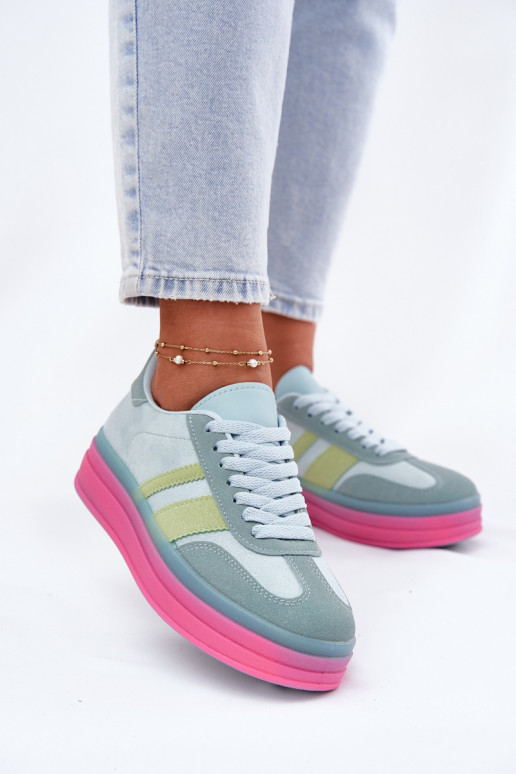 Blaue Sneakers mit Plattform Ovivene
