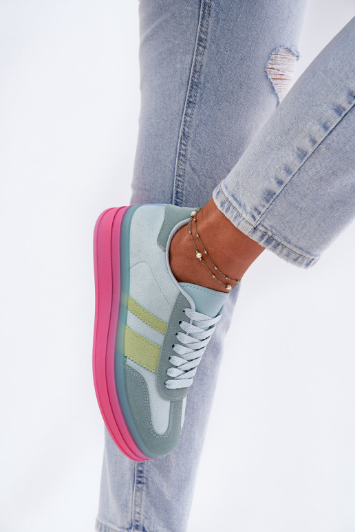 Blaue Sneakers mit Plattform Ovivene
