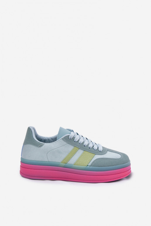 Blaue Sneakers mit Plattform Ovivene
