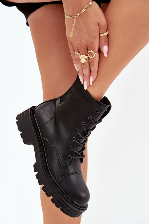 Wärmende Damen-Arbeitsstiefeletten Big Star OO274140 in Schwarz