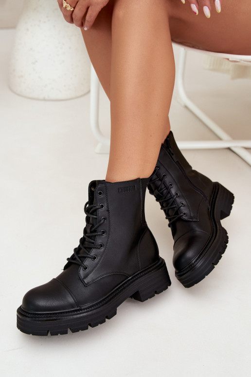 Wärmende Damen-Arbeitsstiefeletten Big Star OO274140 in Schwarz