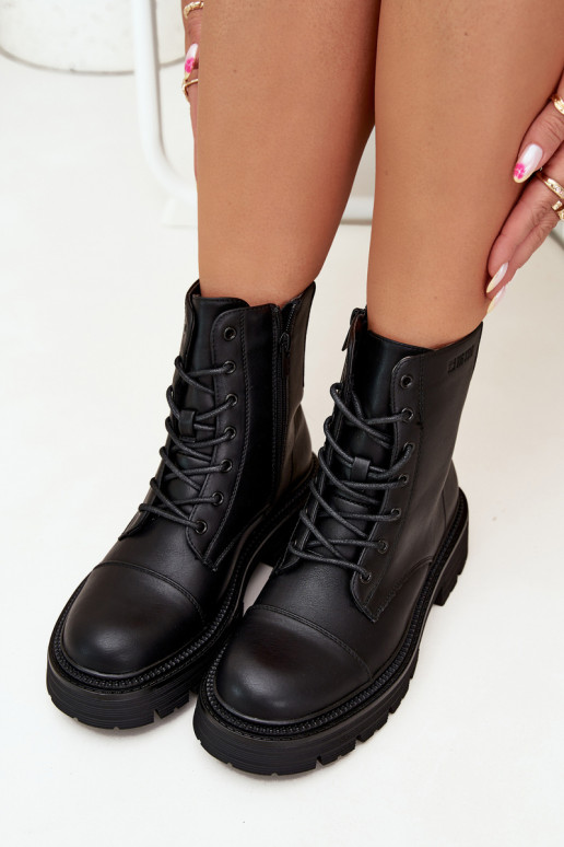 Wärmende Damen-Arbeitsstiefeletten Big Star OO274140 in Schwarz