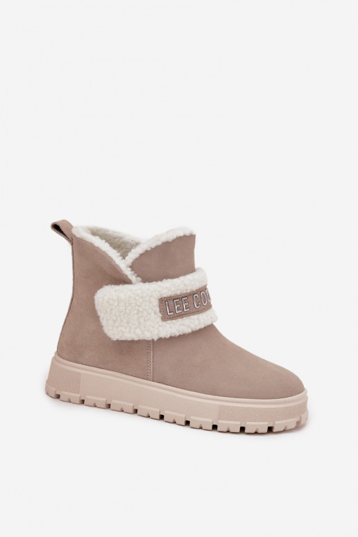 Damen-Schneestiefel aus Naturveloursleder mit Isolierung Lee Cooper LCJ-25-01-3739 in Grau