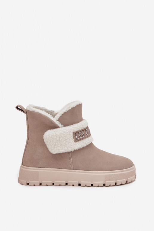 Damen-Schneestiefel aus Naturveloursleder mit Isolierung Lee Cooper LCJ-25-01-3739 in Grau