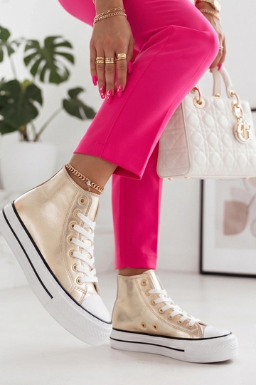 Goldene metallische Sneakers über dem Knöchel Piper 2