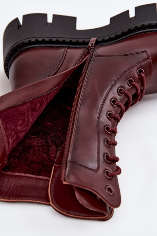 Warme Stiefeletten mit Ornamenten in bordeaux Melisse